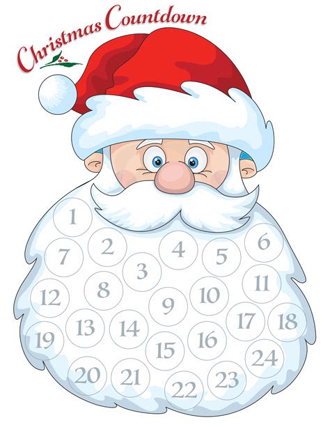 Santa Advent Calendar Printable